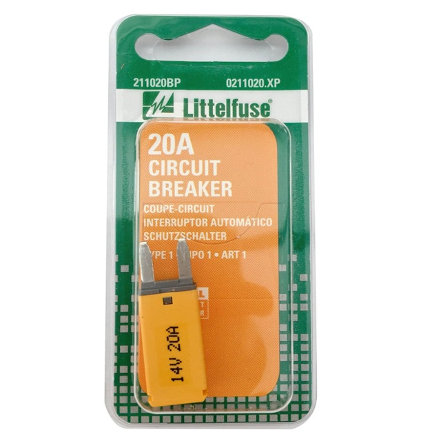 LITTELFUSE 0211020.XP IND.CONT.CIRCUIT BREAKER 20A AUTO RESET