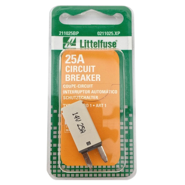 LITTELFUSE 0211025.XP IND.CONT.CIRCUIT BREAKER 25A AUTO RESET