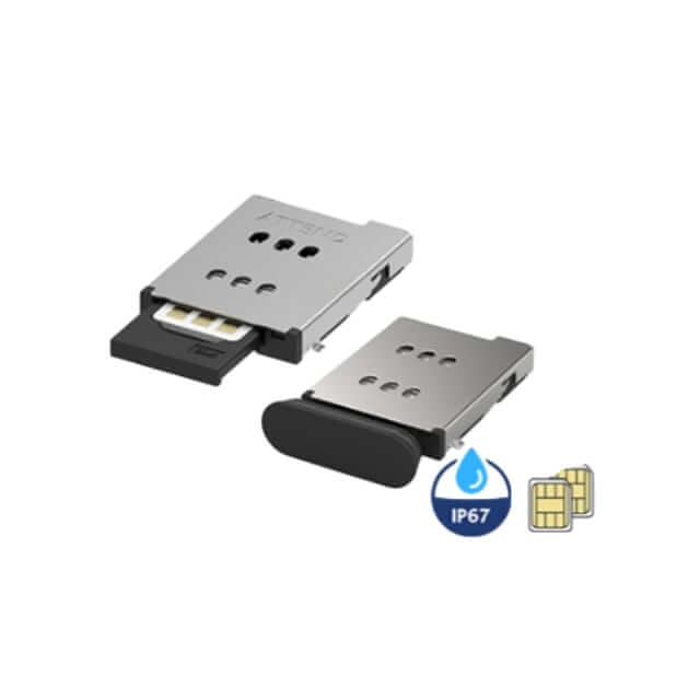 CONNECTOR DUAL NANO SIM CARD SOCKET PUSH PULL SMT - 115U-B110