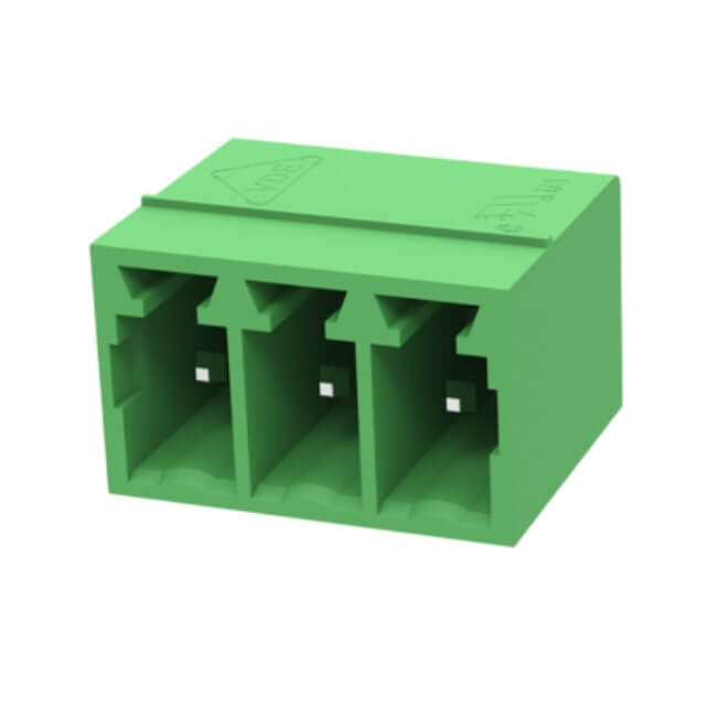 TERM.BLK.3.50MM 3P 90C MALE GREEN CLOSED - 15EDGRC-3.5-03P-14-00AH
