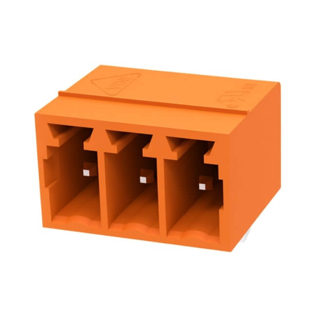 TERM.BLK.3.50MM 3P 90C MALE ORANGE CLOSED