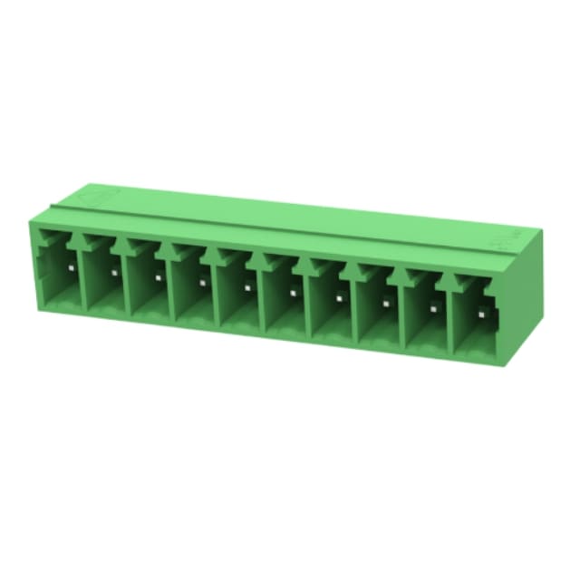 TERM.BLK.3.50MM 10P 90C MALE GREEN CLOSED - 15EDGRC-3.5-10P-14-00AH