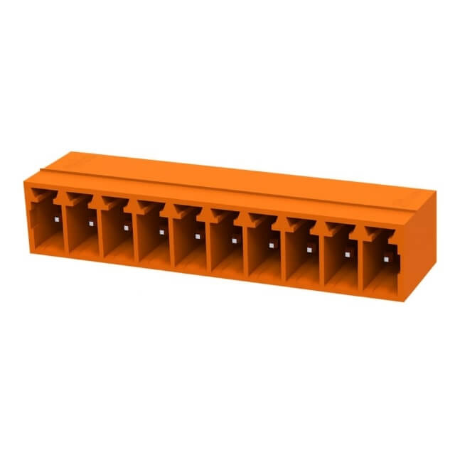 DEGSON/GAOSONG 15EDGRC-3.5-10P-15-00SH TERM.BLK.3.50MM 10P 90C MALE ORANGE CLOSED GAOSONG