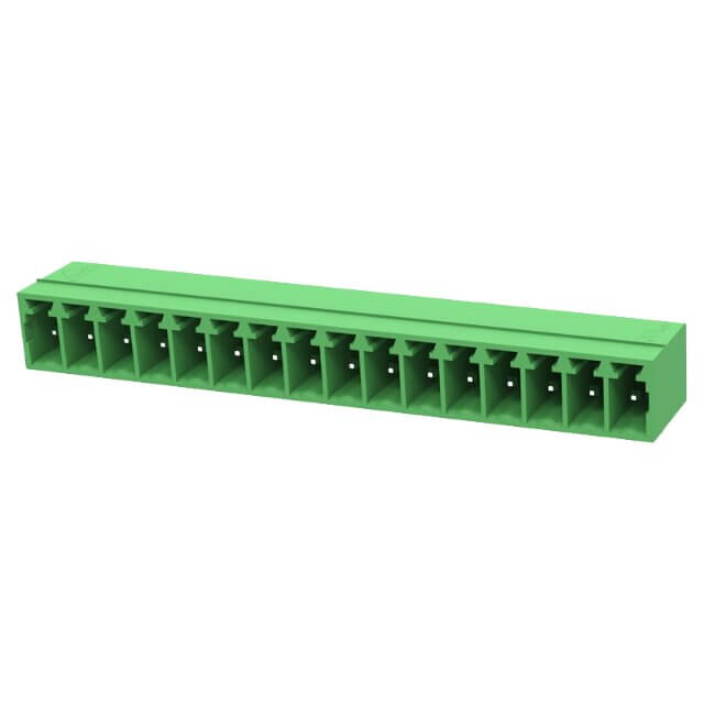 TERM.BLK.3.81MM 16P 90C MALE GREEN CLOSED - 15EDGRC-3.81-16P-14-00AH