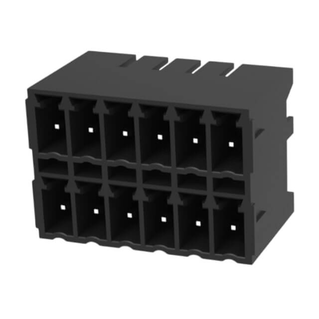 TERM.BLK.3.81MM 12PIN(2X6) THT R/A MALE BLACK - 15EDGRHB-THR-3.81-12P-1