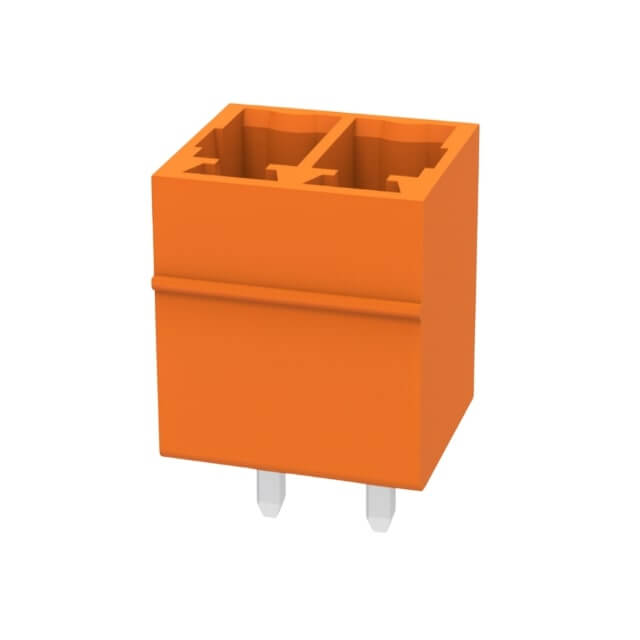 TERM.BLK.3.50MM 2P 180C MALE ORANGE CLOSED - 15EDGVC-3.5-02P-15-00AH