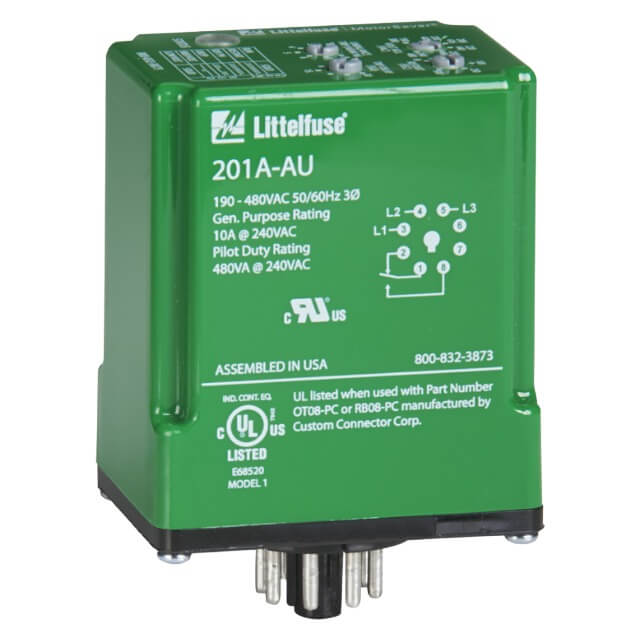 LITTELFUSE 201A-AU IND.CONT.3-PHASE PLUG-IN VOLT MON/ 190-480VAC
