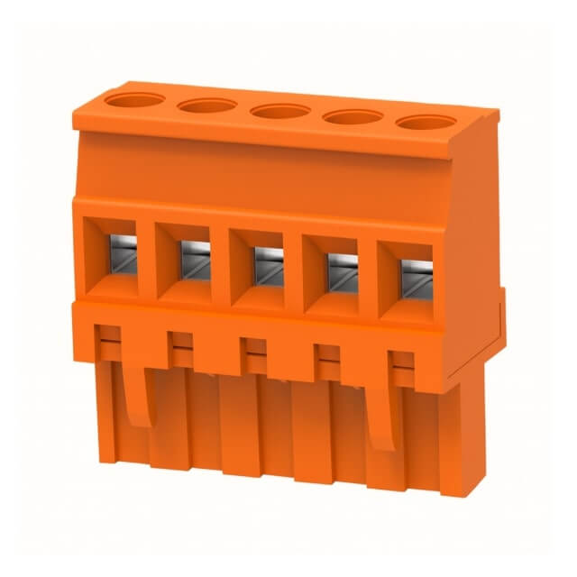 TERM.BLK.5.08MM 5P 180C FEMALE ORANGE - 2EDGKA-5.08-05P-15-00AH