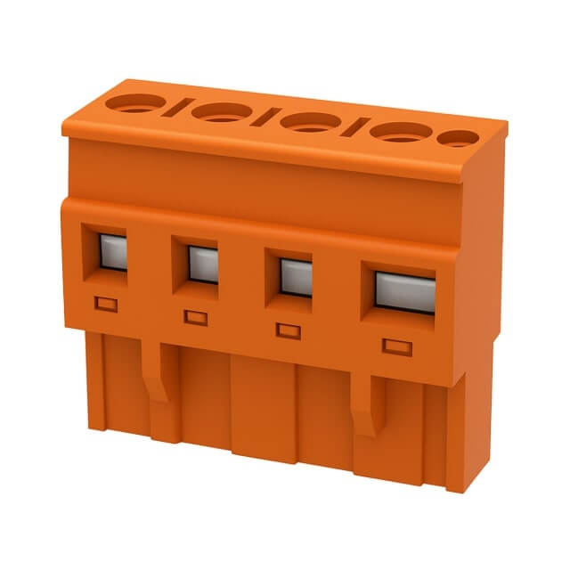 TERM.BLK.7.62MM 4P 180C FEMALE ORANGE - 2EDGKA-7.62-04P-15-00AH