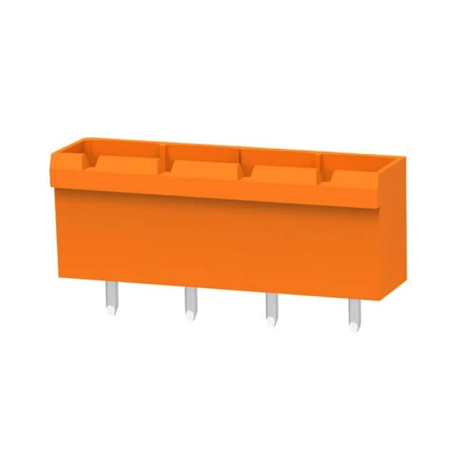 TERM.BLK.7.62MM 4P 180C MALE ORANGE CLOSED - 2EDGVC-7.62-04P-15-00AH