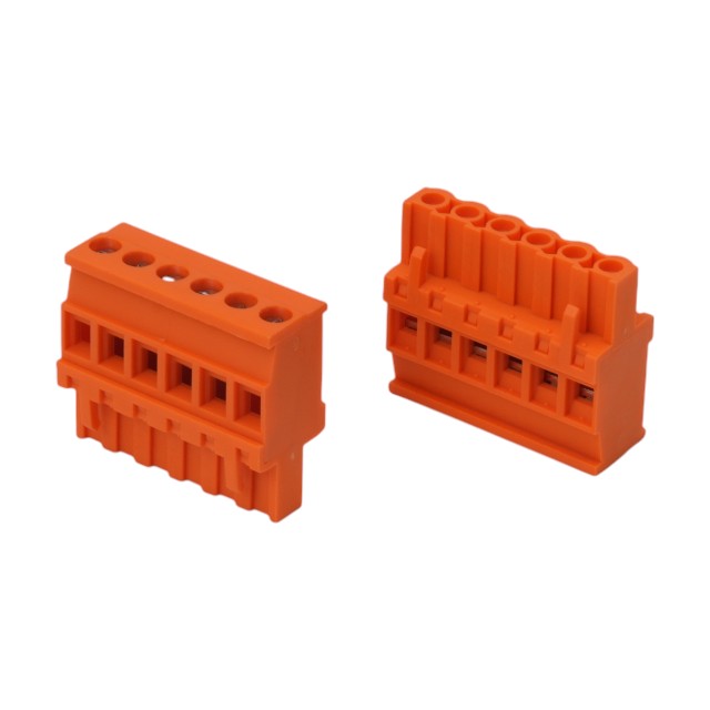 TERM.BLK.5.08MM 6P 180C FEMALE ORANGE - 2EGTKA-5.08-06P-15-100AH