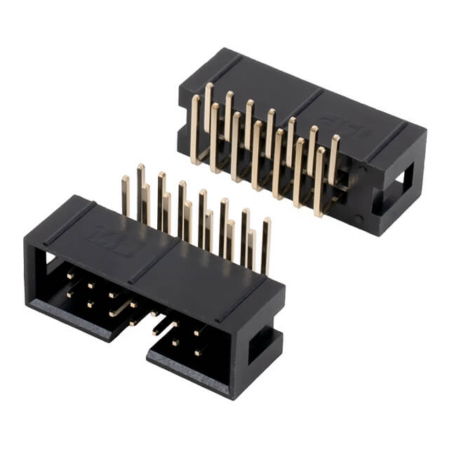 BOX HEADER 14PIN(2x7) 2.54mm THT R/A MALE BLACK - 5BH1RDA88-14G05AU-00