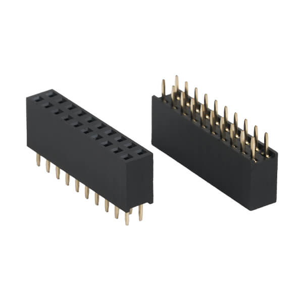 FEMALE HEADER 20PIN(2x10) 2.54mm THT V/T TRAY