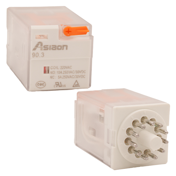 RELAY 10A 220VAC 3PNC 11PIN ASIAN DRAGON - AS90.3-3-220VAC