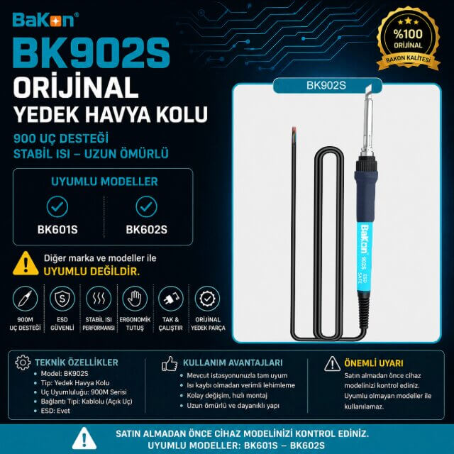 BAKON BK902S HAVYA KOLU BAKON BK 902S LEHİMLEME HAVYA KOLU