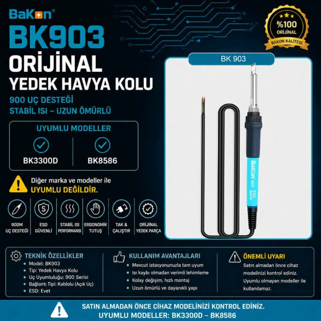 BAKON BK903 HAVYA KOLU BAKON BK 903 LEHİMLEME HAVYA KOLU