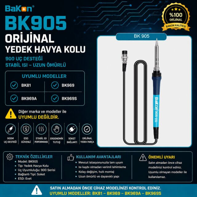 BAKON BK905 HAVYA KOLU BAKON BK905 LEHİMLEME YEDEK HAVYA KOLU
