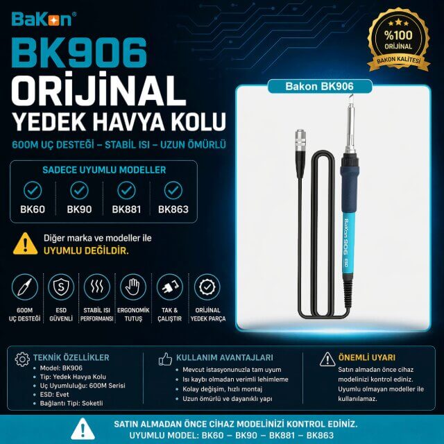 BAKON BK906 HAVYA KOLU BAKON BK906 LEHİMLEME HAVYA KOLU