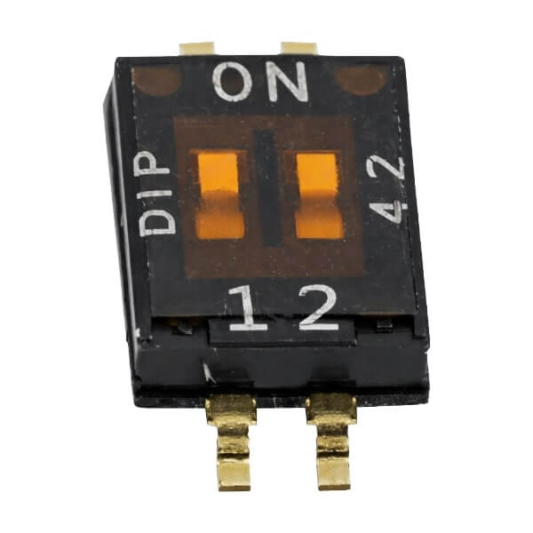 SWITCH DIP 2 Pos. SPST 25mA 24VDC SMT V/T - DHN-02-T-V