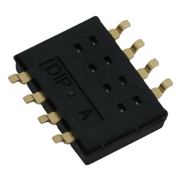 DIPTRONICS DHN-04-T-V SWITCH DIP 4 Pos. SPST 25mA 24VDC SMT V/T