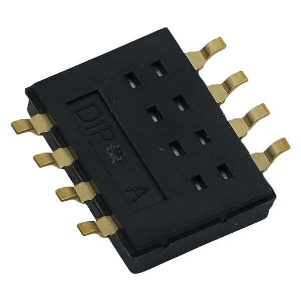 DIPTRONICS DHN-04F-T-V SWITCH DIP 4 Pos. SPST 25mA 24VDC SMT V/T
