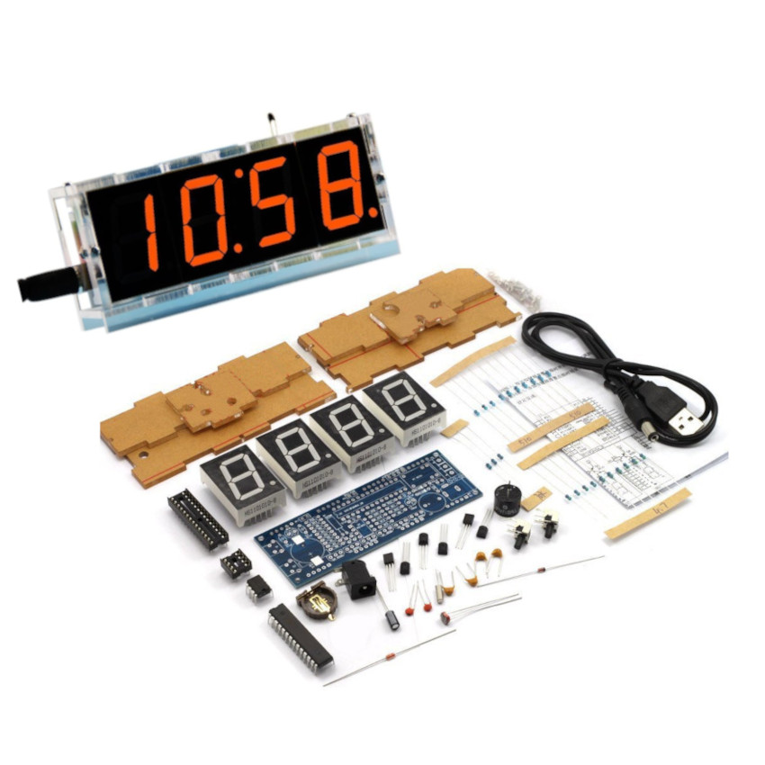 OZD-ARDUINO DIY KIT DIGITAL CLOCK R RED LED DISPLAY CLOCK AND THERMOMETER