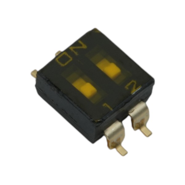 SWITCH DIP 2 Pos. SPST 25mA 24VDC SMT V/T - DMR-02-T-V-T/R