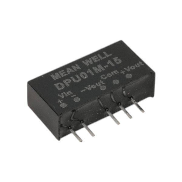 MEANWELL DPU01M-15 DC/DC CONV 1W 15VDC +/-15VDC 42mA