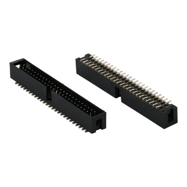 BOX HEADER 50PIN(2x25) 2.54mm SMT V/T MALE BLACK - DS1013-50MSISR-B