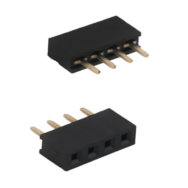 FEMALE HEADER 4PIN(1x4) 2.54mm THT V/T TRAY - DS1023-1X4S22