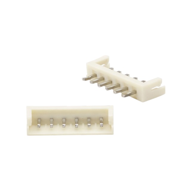 CON.T.B.2.50MM 6PIN(1X6) THT V/T MALE WHITE CONNFL - DS1069-01-06MVW6