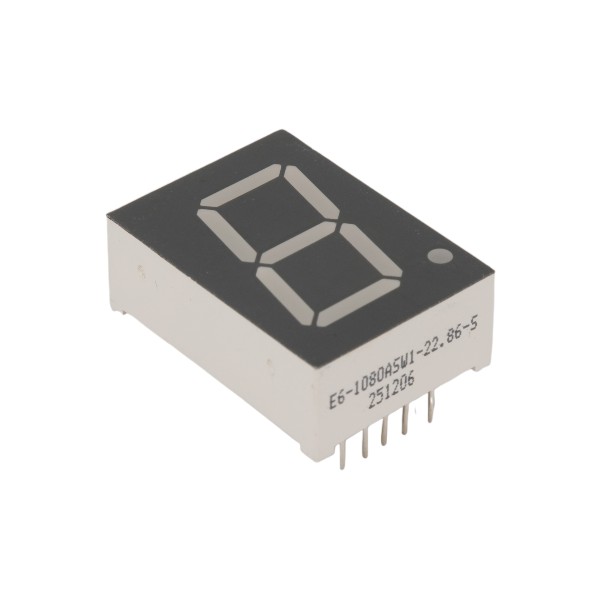 STRONG BASE E6-1080ASW1-22.86-S LED DISPLAY 7 SEGMENT 1DIGIT 20.4MM (+) ULTRA WHI