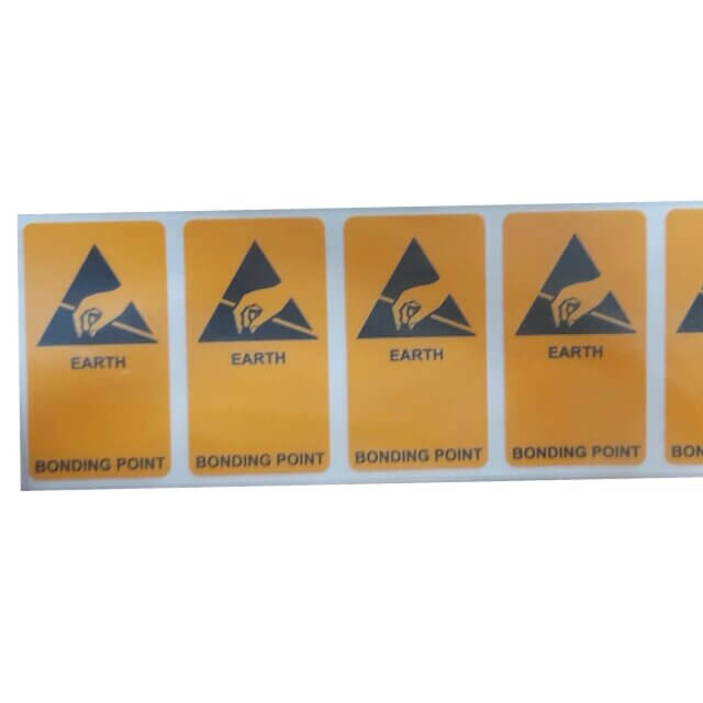 ESD RULO YAPIŞKANLI ETİKET STİCKER 25X45MM - ESD UYARI ETİKETİ