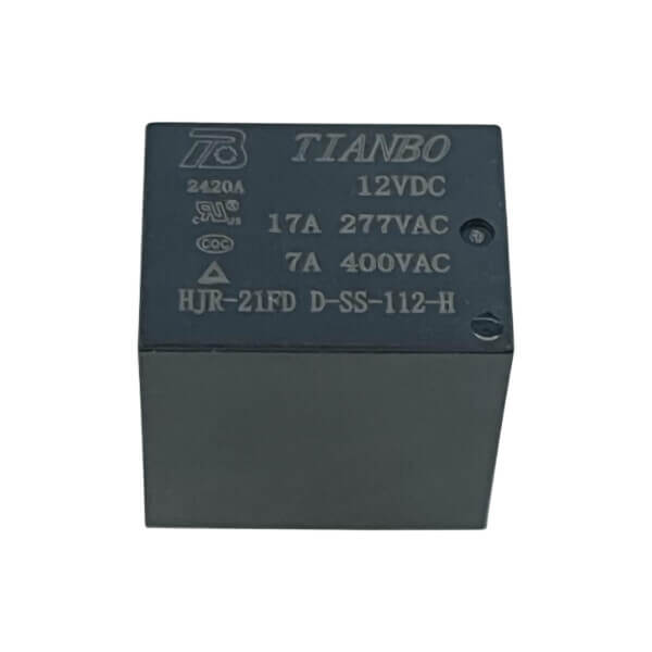 TIANBO HJR-21FD-T D-SS-124 RELAY POWER 17A 12VDC 1FormC PCB TYPE (JS1) 5PIN