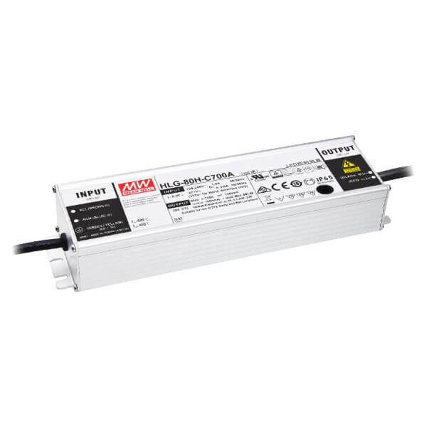 MEANWELL HLG-80H-C350A LED DRIVER 80W 350mA CC NON-DIMM IP65 ADJUSTABLE