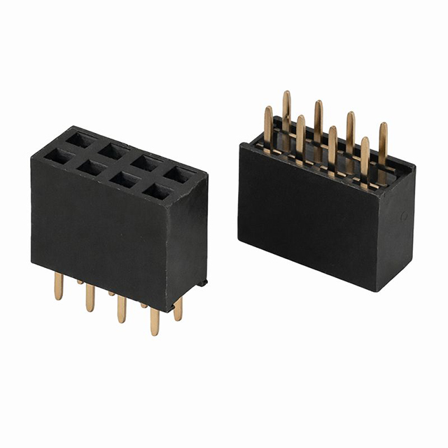 FEMALE HEADER 8PIN(2x4) 2.54mm THT V/T TRAY - KLS1-208-2-08-S