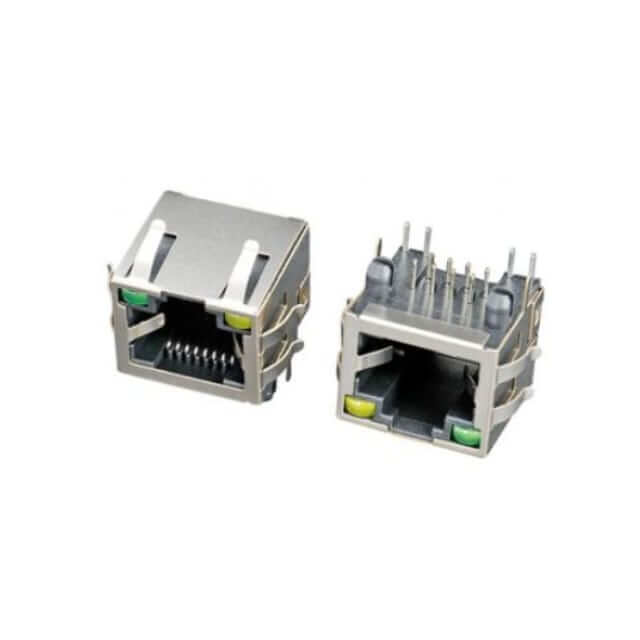 KLS ELECTRONIC L-KLS12-108-8P8C-1x1-2-Y MODULAR JACK THT R/A 8P8C (RJ45,Ethernet) Y/G