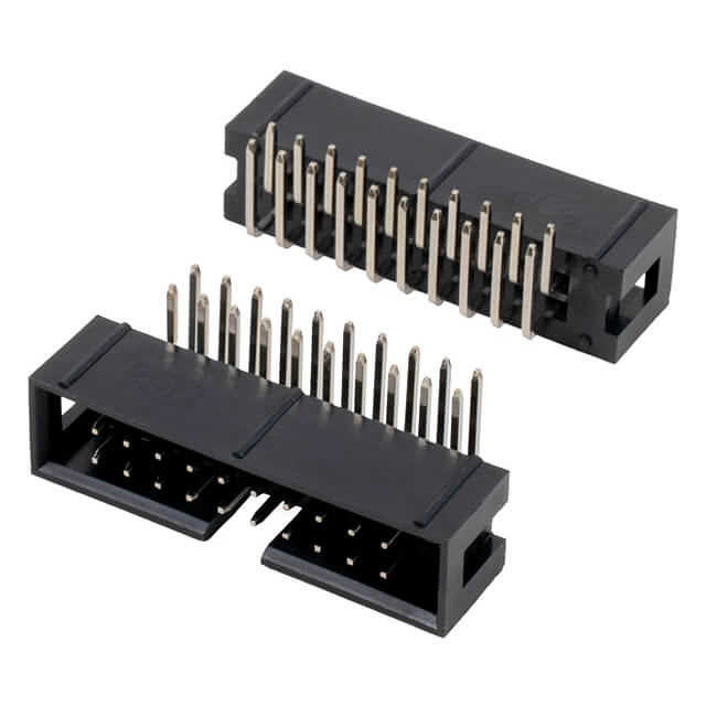 BOX HEADER 20PIN(2x10) 2.54mm THT R/A MALE BLACK - L-KLS1-202-20-R-B