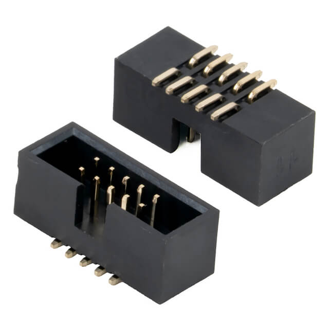 BOX HEADER 10PIN(2x5) 1.27MM SMT V/T MALE BLACK - L-KLS1-202C-10-T-B