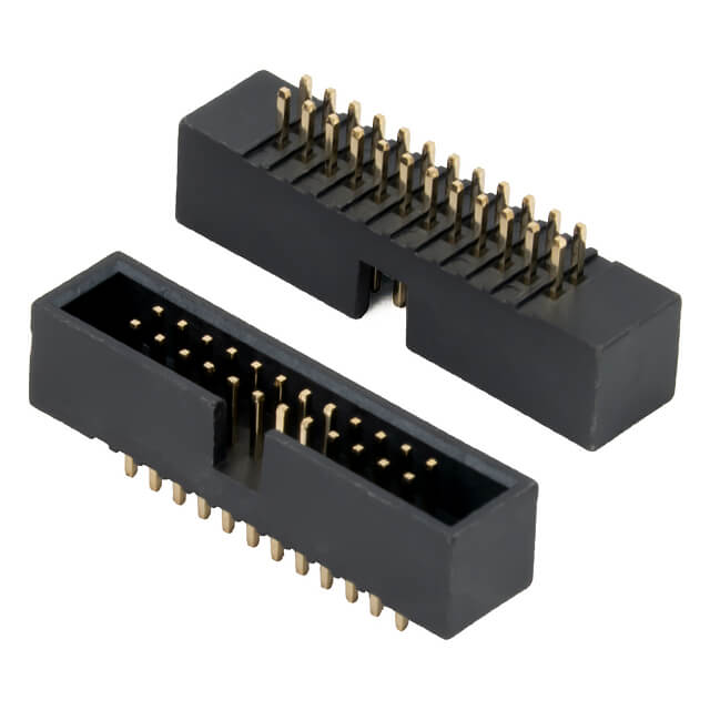 BOX HEADER 24PIN(2x12) 1.27mm THT V/T MALE BLACK - L-KLS1-202C-24-S-B