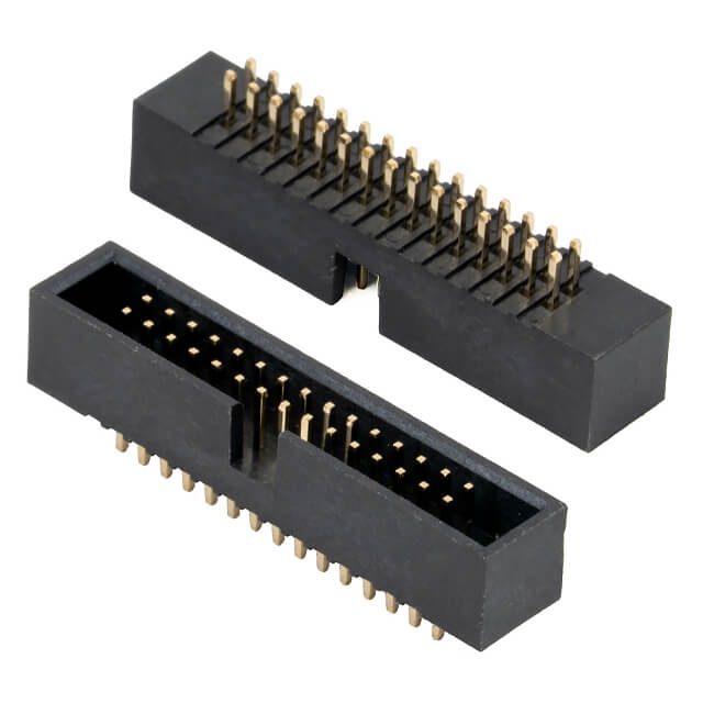 BOX HEADER 30PIN(2x15) 1.27mm THT V/T MALE BLACK