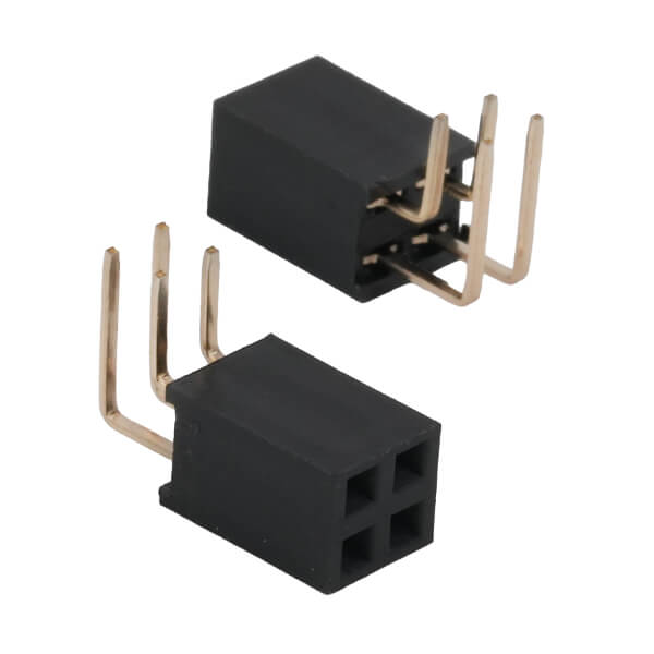 FEMALE HEADER 4PIN(2x2) 2.54mm THT R/A - L-KLS1-208-2-04-R