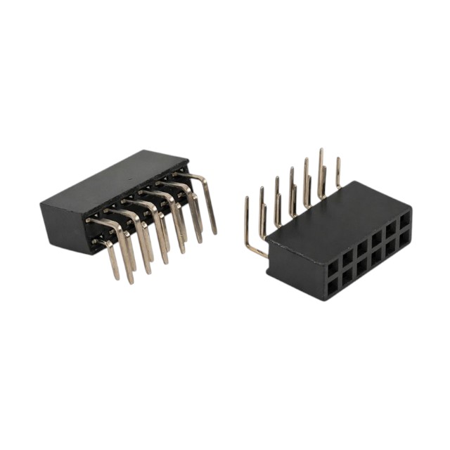 FEMALE HEADER 12PIN(2X6) 2.54mm THT R/A TRAY - L-KLS1-208-2-12-R