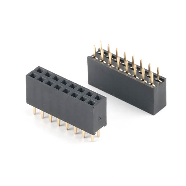 FEMALE HEADER 16PIN(2x8) 2.54mm THT V/T TRAY