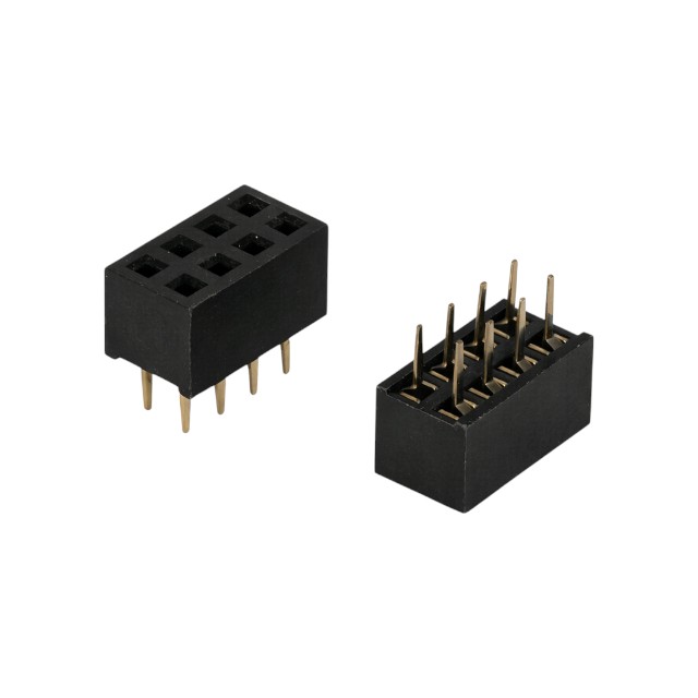 FEMALE HEADER 8PIN(2x4) 2.00mm THT V/T TRAY - L-KLS1-208B-4.3-2-08-S