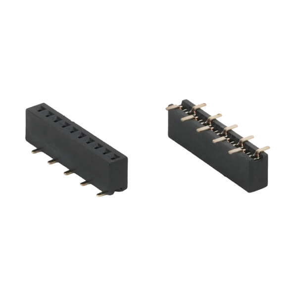 FEMALE HEADER 10PIN(1x10) 1.27mm SMT V/T H:3.40MM - L-KLS1-208C-3.4-1-10-T1-