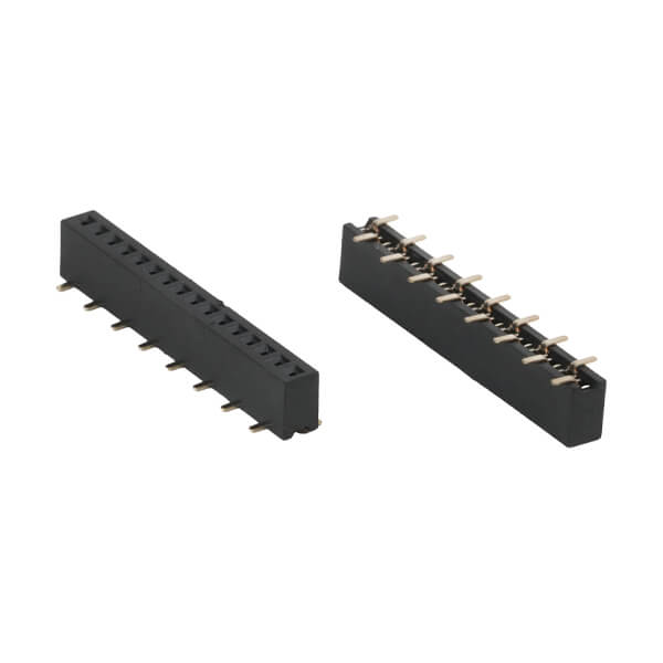 FEMALE HEADER 16PIN(1x16) 1.27mm SMT V/T H:3.40MM - L-KLS1-208C-3.4-1-16-T2-
