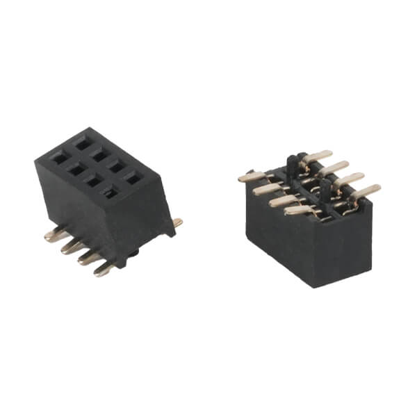FEMALE HEADER 8PIN(2x4) 1.27mm SMT V/T W/O POST+CA - L-KLS1-208C-3.4-2-08-T-3