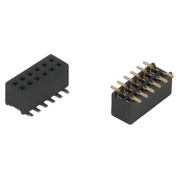 FEMALE HEADER 12PIN(2x6) 1.27mm SMT V/T - L-KLS1-208C-3.4-2-12-T