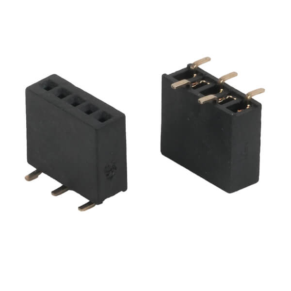 FEMALE HEADER 5PIN(1x5) 1.27mm SMT V/T H:5.70MM - L-KLS1-208C-5.7-1-05-T1-